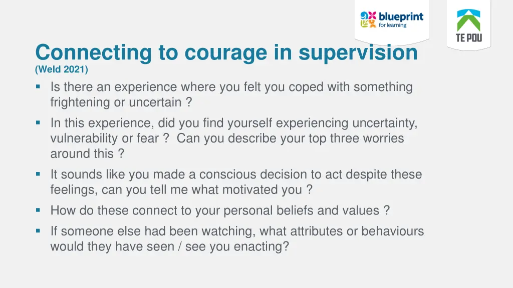 connecting to courage in supervision weld 2021