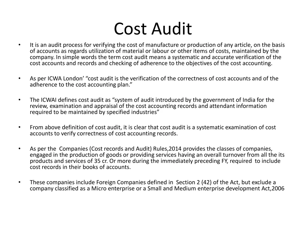 cost audit