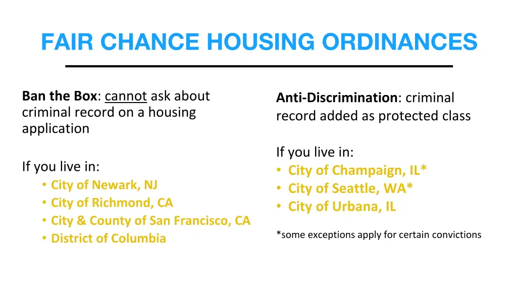 fair chance housing ordinances