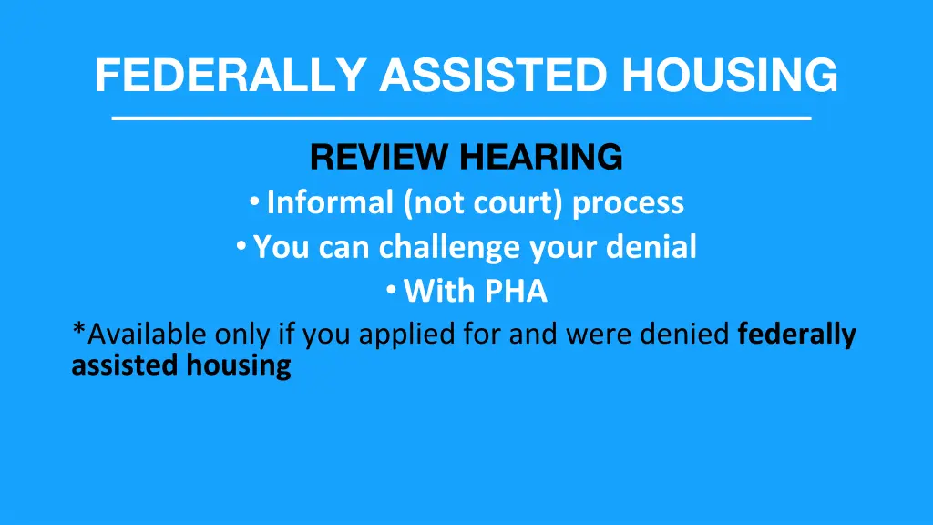 federally assisted housing 1