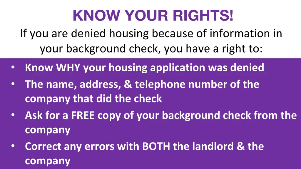 know your rights if you are denied housing