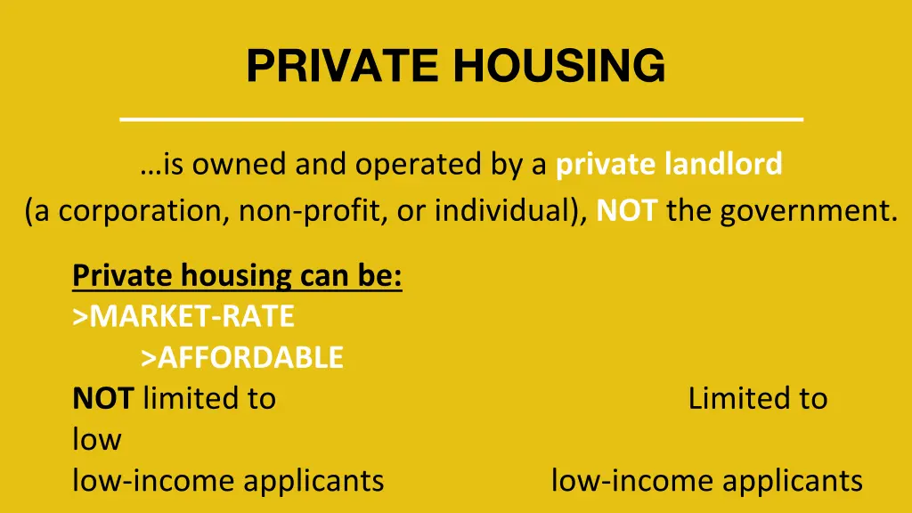private housing