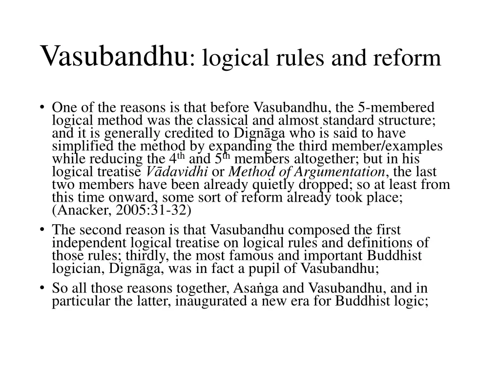 vasubandhu logical rules and reform