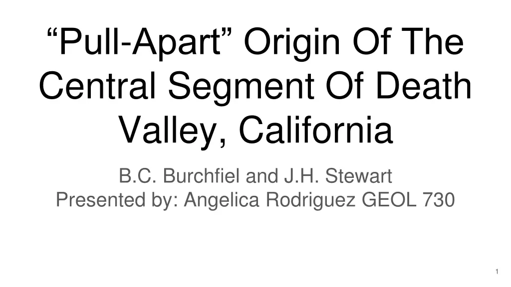 pull apart origin of the central segment of death