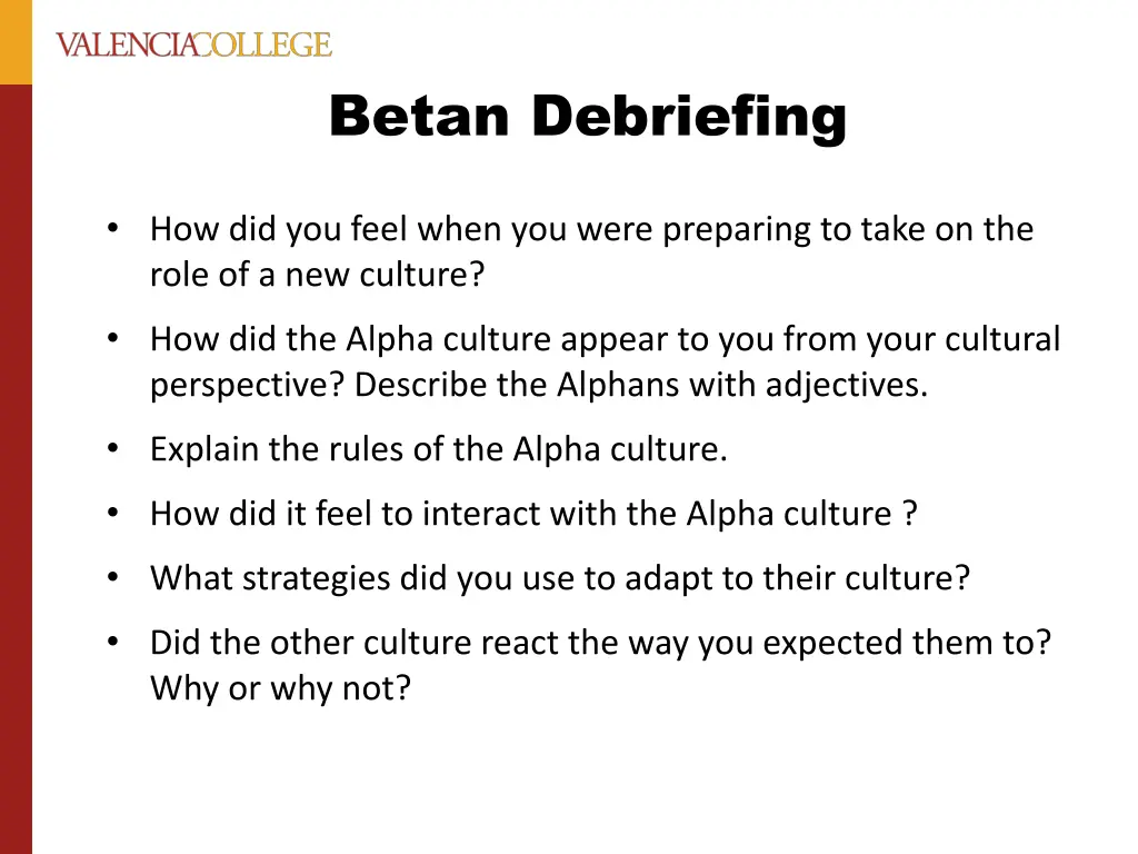 betan debriefing