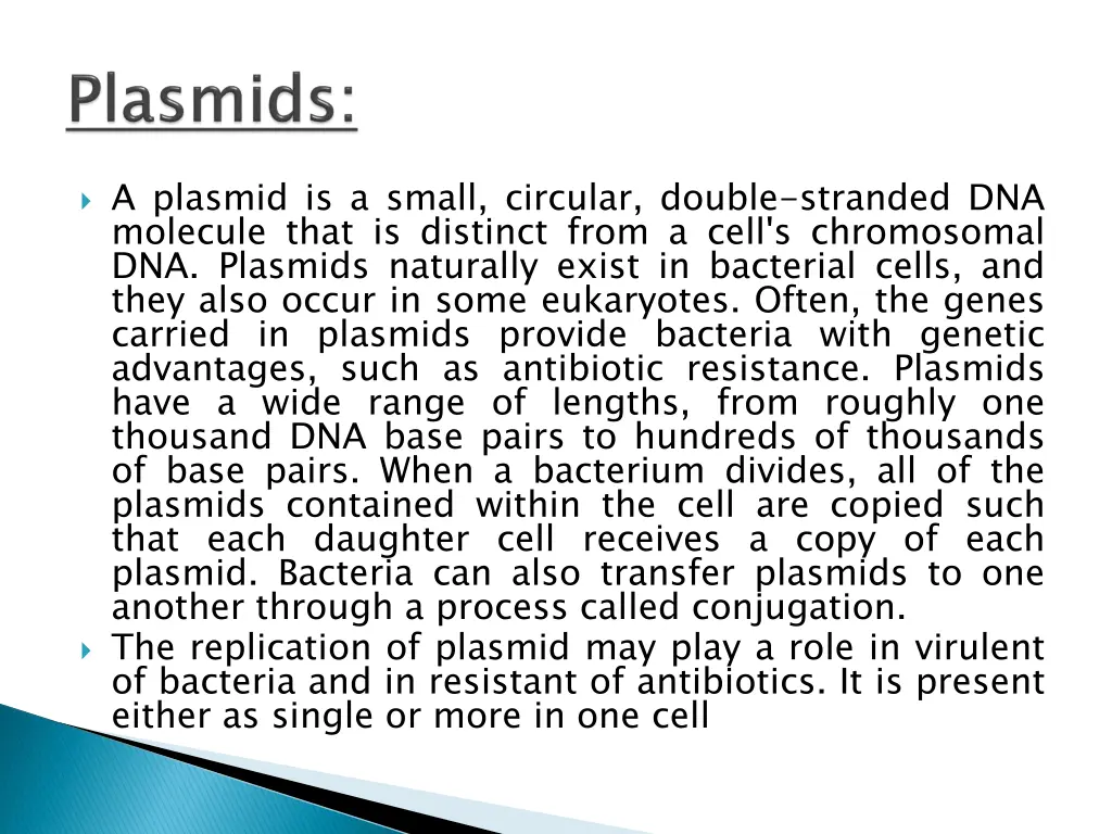 a plasmid is a small circular double stranded