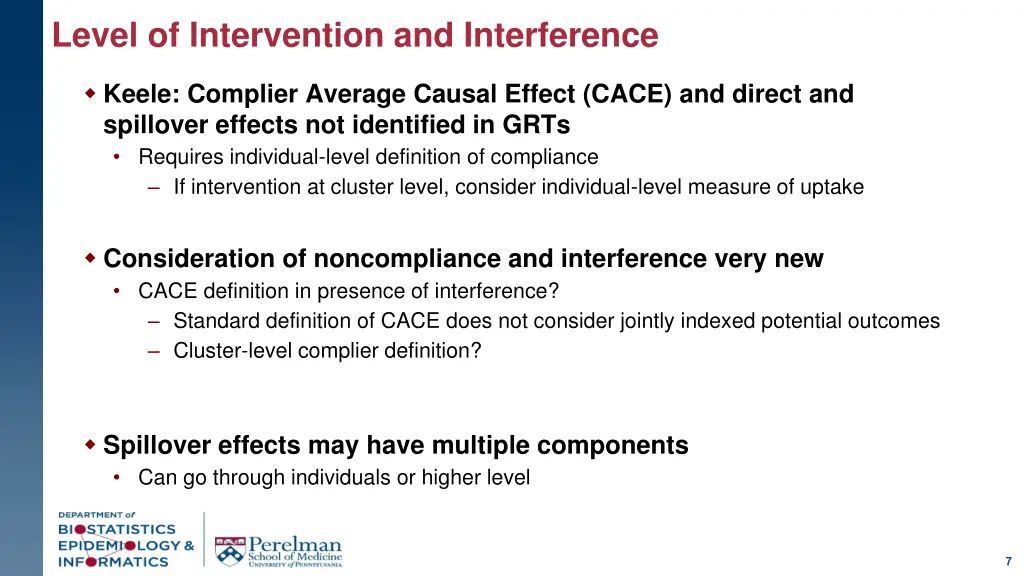level of intervention and interference