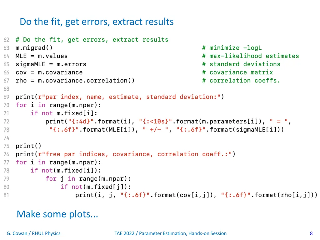 do the fit get errors extract results