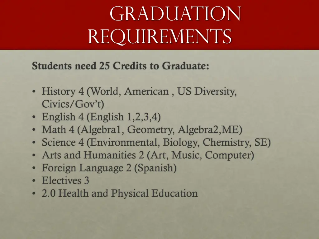 graduation requirements