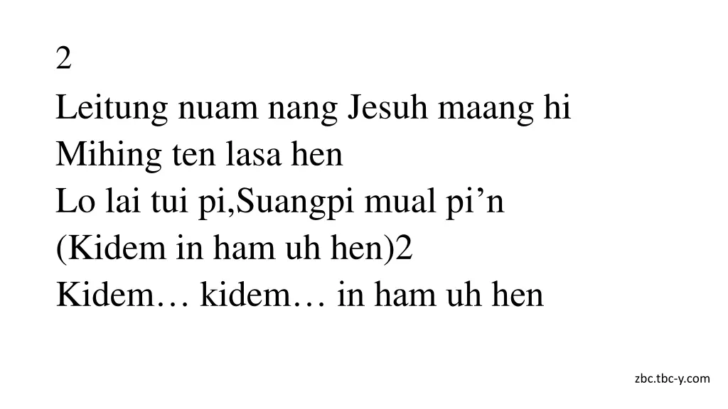 2 leitung nuam nang jesuh maang hi mihing