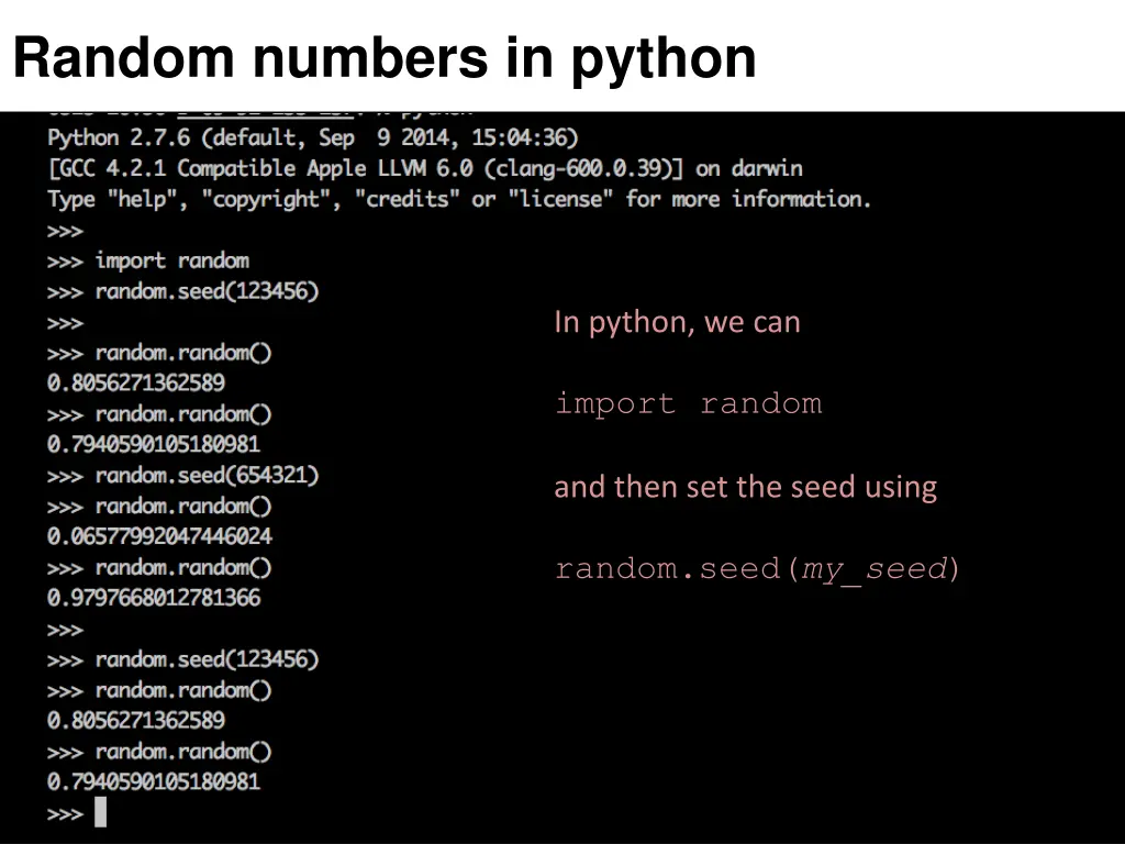 random numbers in python