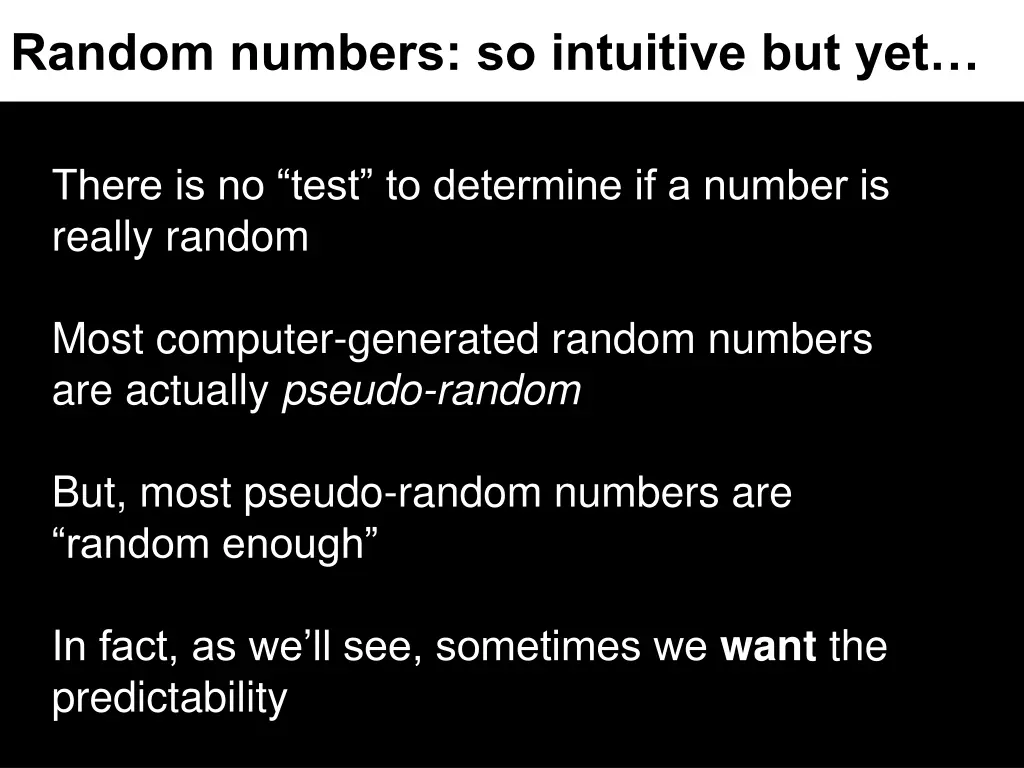 random numbers so intuitive but yet 2