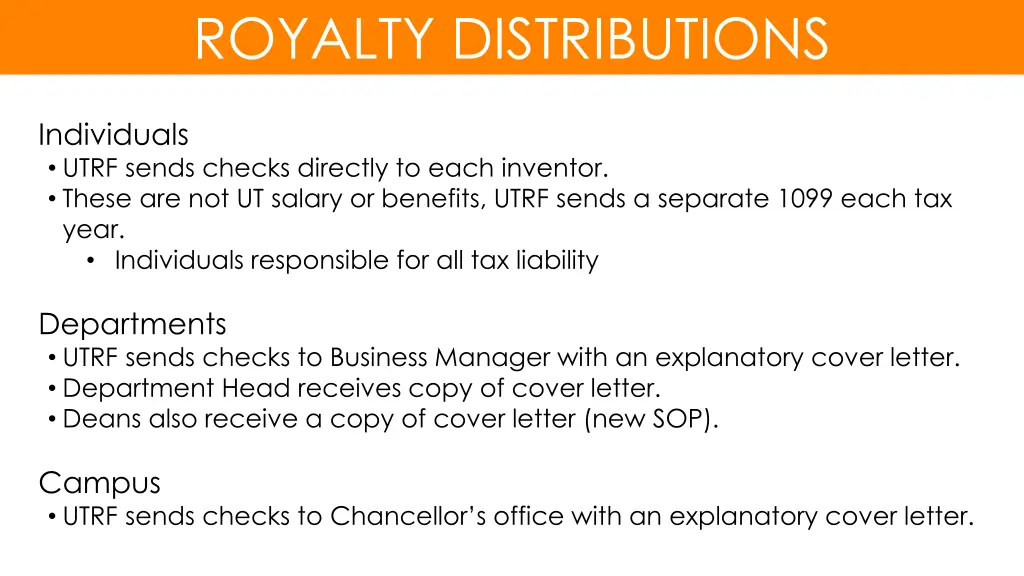 royalty distributions
