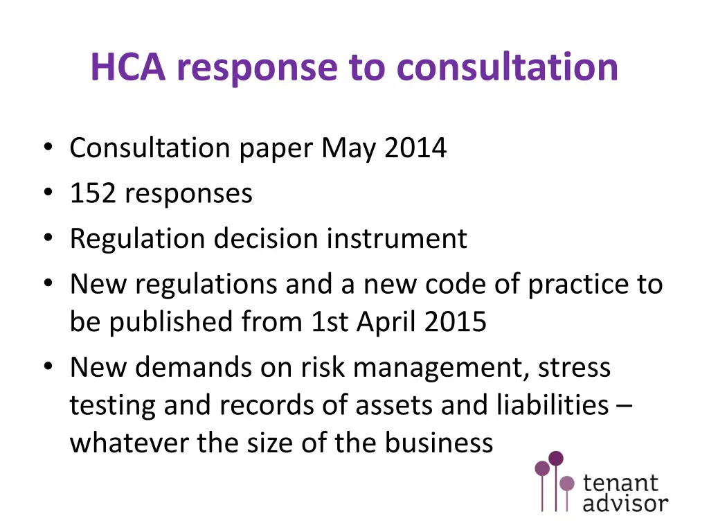 hca response to consultation