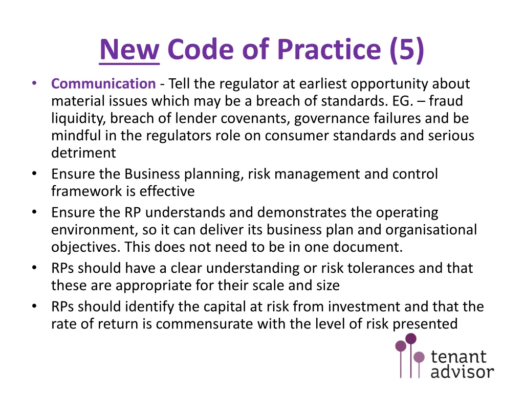 new code of practice 5 communication tell