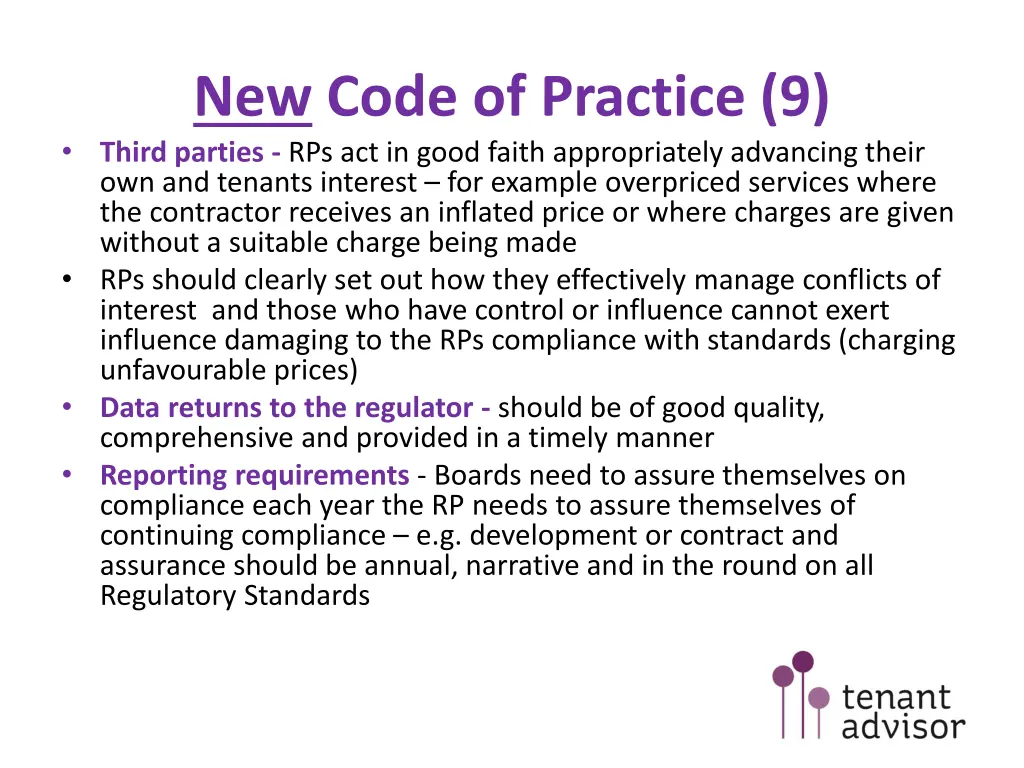 new code of practice 9 third parties