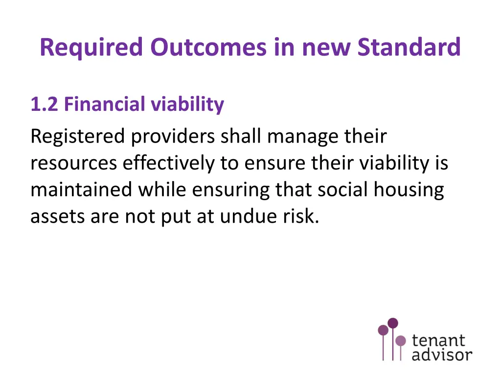 required outcomes in new standard