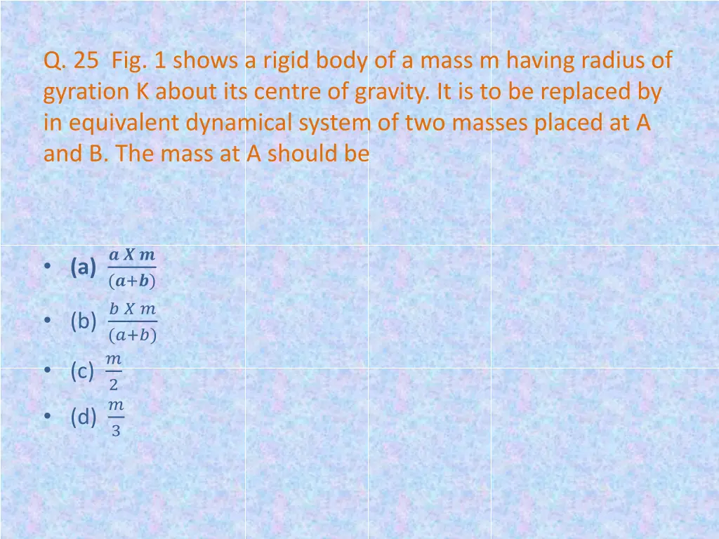 q 25 fig 1 shows a rigid body of a mass m having