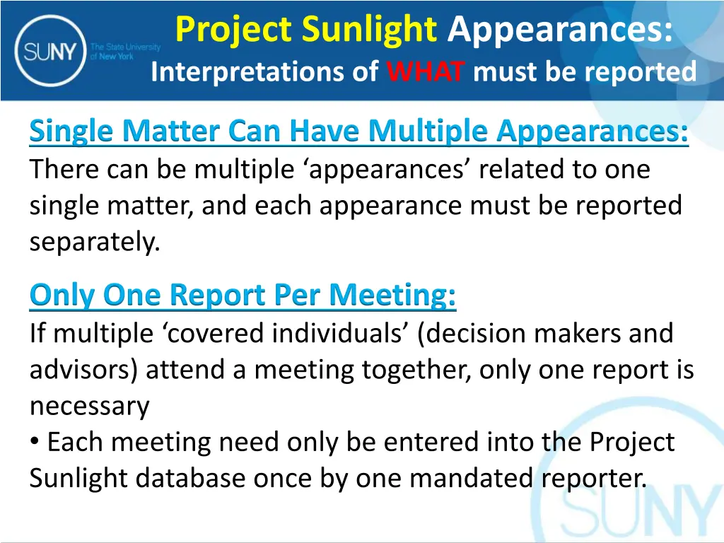 project sunlight appearances interpretations 2