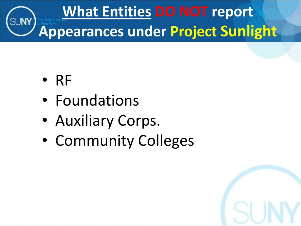 what entities do not report appearances under