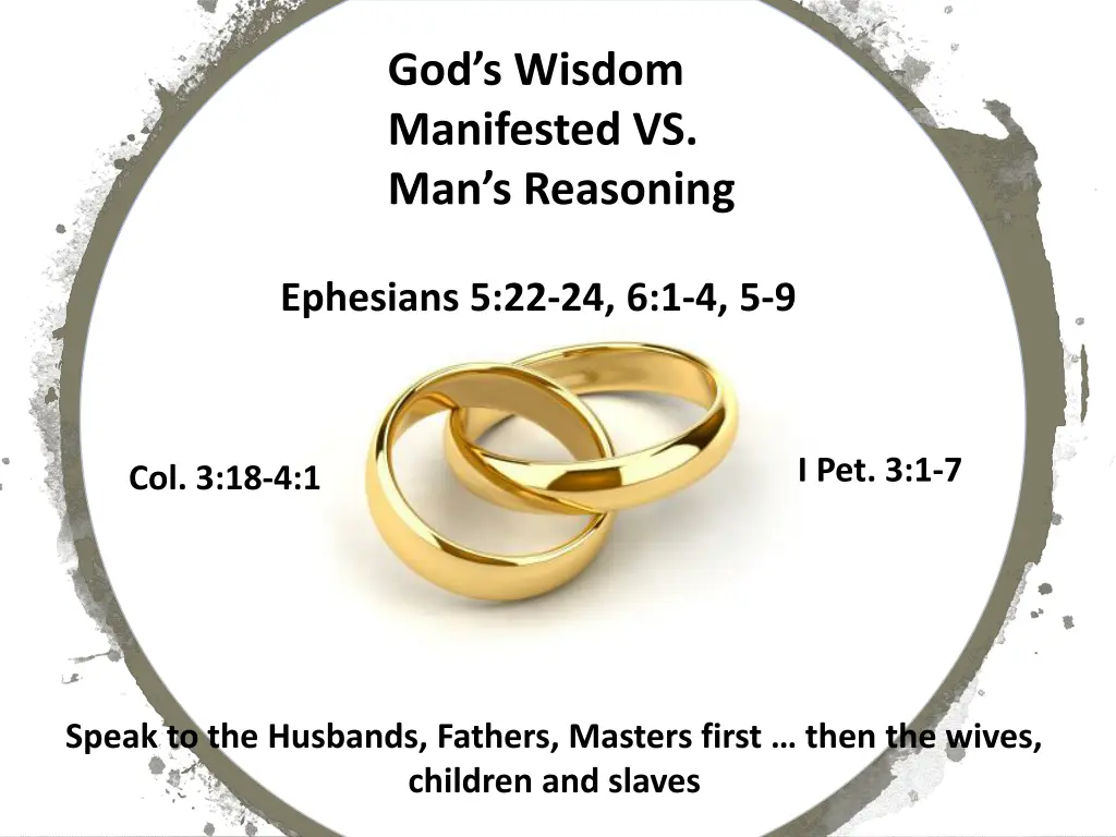 god s wisdom manifested vs man s reasoning
