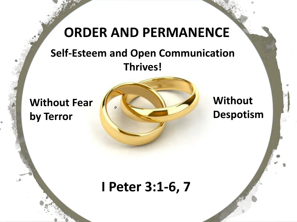 order and permanence