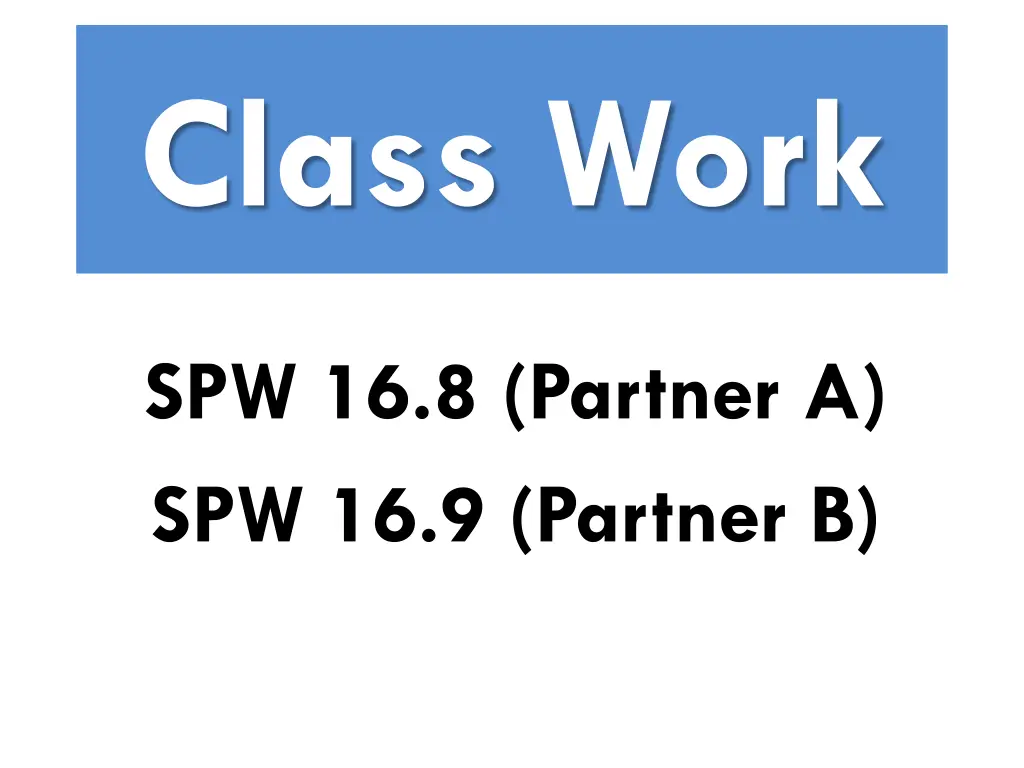 class work
