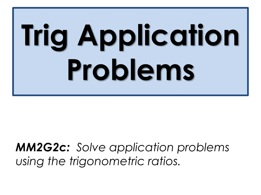 trig application problems