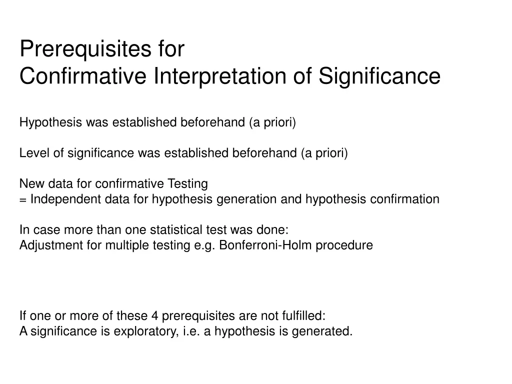 prerequisites for confirmative interpretation