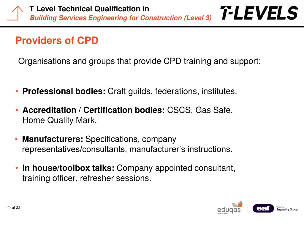 t level technical qualification in building 7