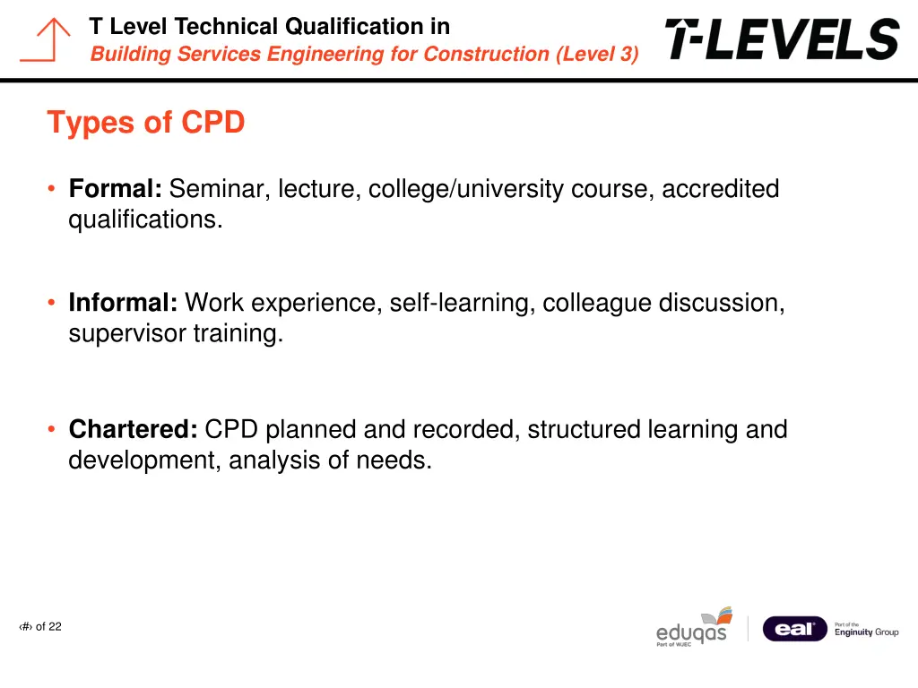 t level technical qualification in building 8