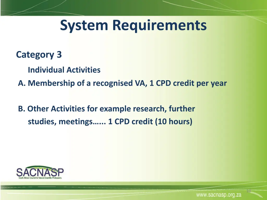 system requirements