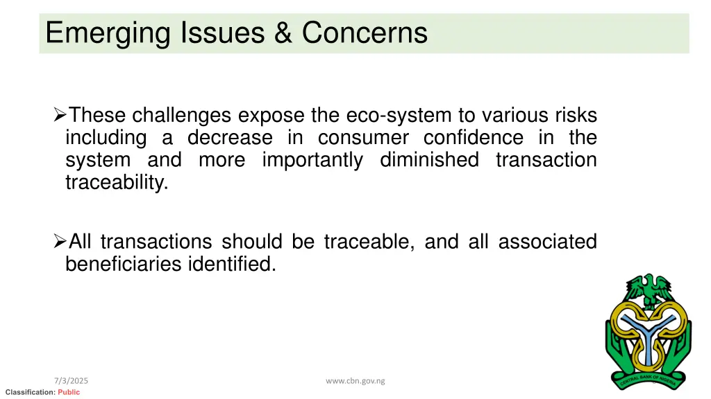 emerging issues concerns 1