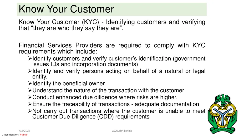 know your customer