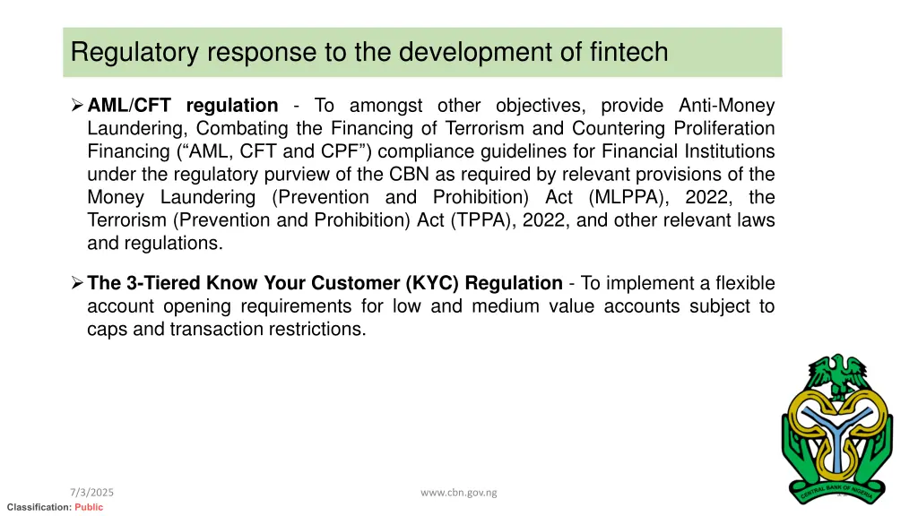 regulatory response to the development of fintech 2
