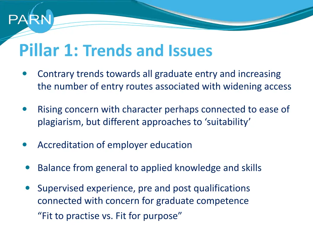 pillar 1 trends and issues