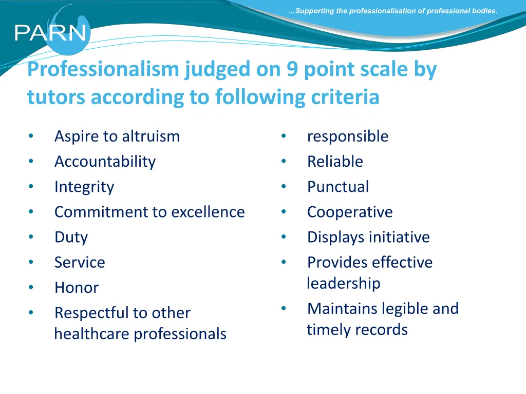 supporting the professionalisation 2