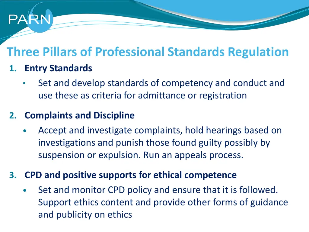 three pillars of professional standards