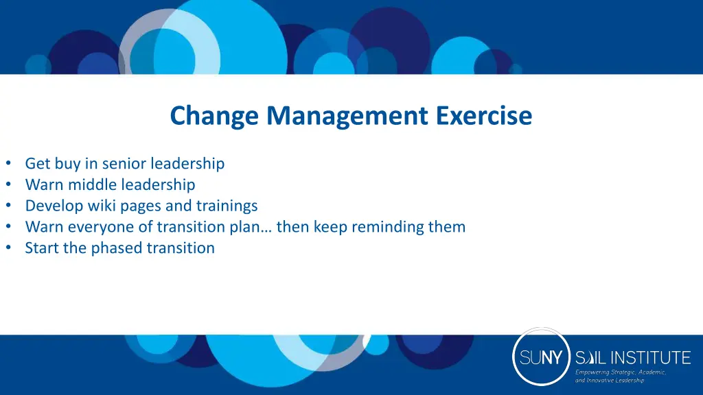 change management exercise