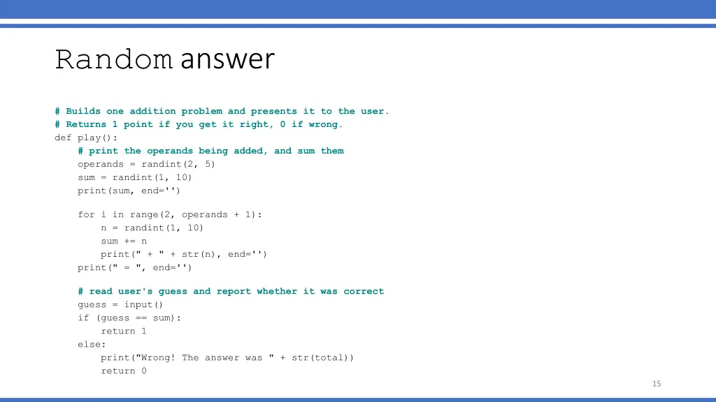 random answer 2