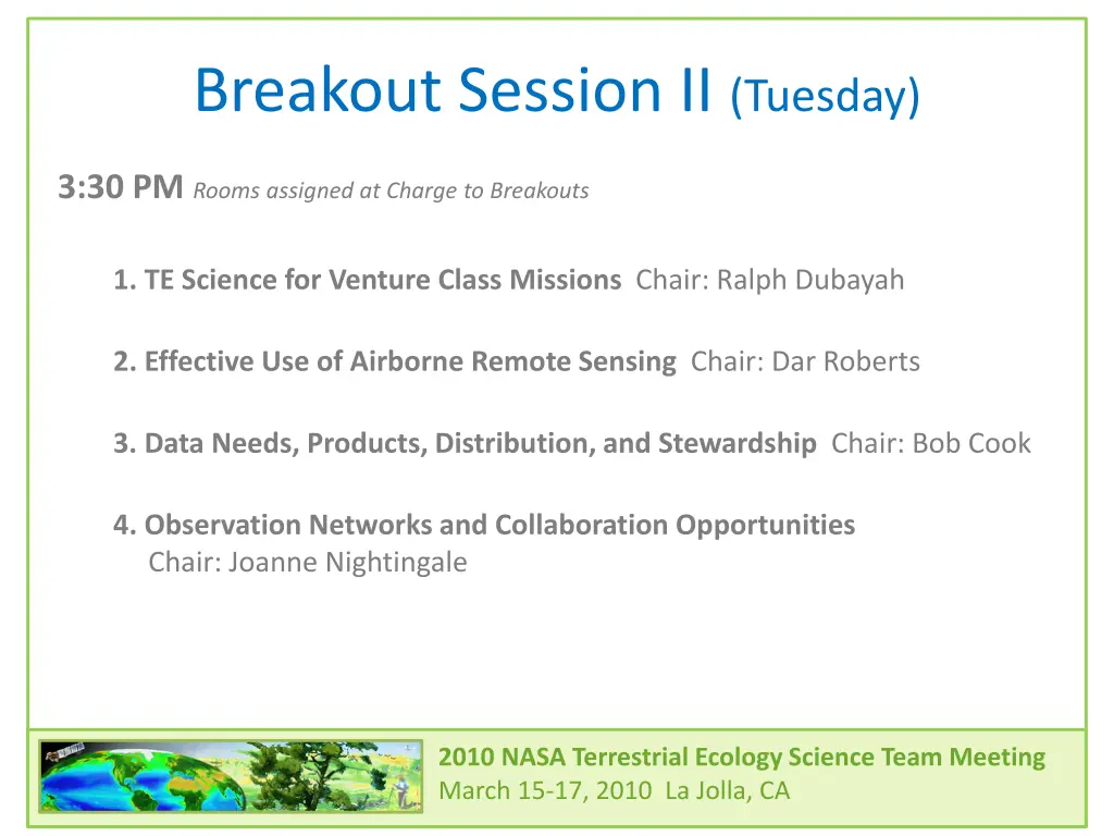 breakout session ii tuesday