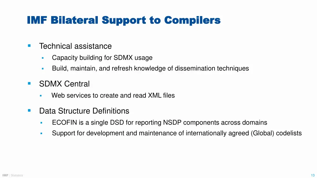 imf bilateral support to compilers imf bilateral