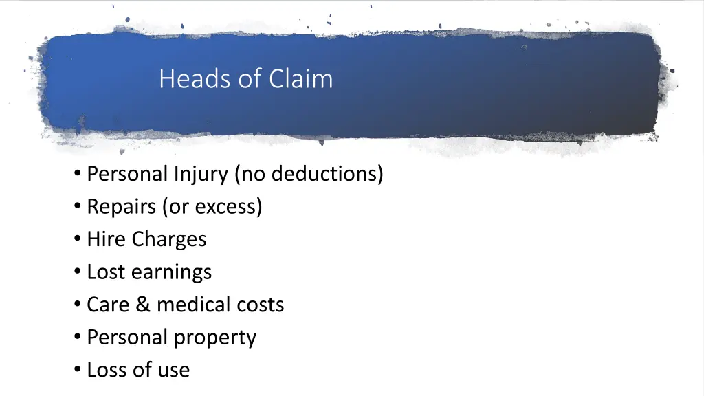 heads of claim