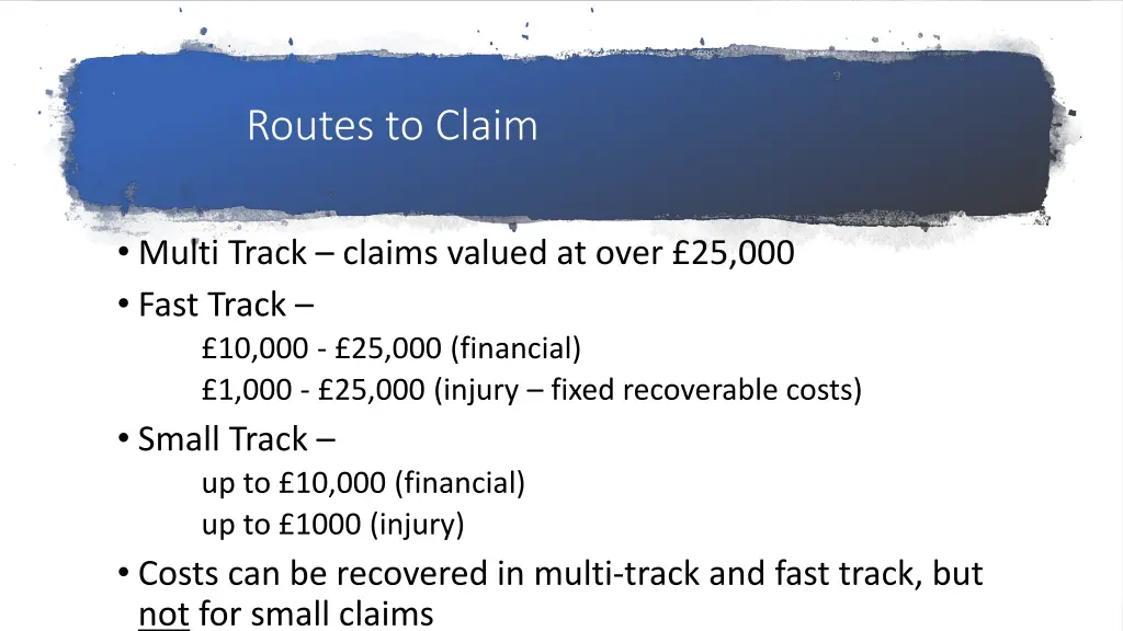 routes to claim