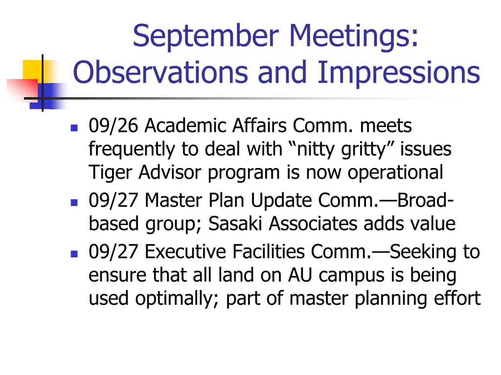 september meetings observations and impressions 3