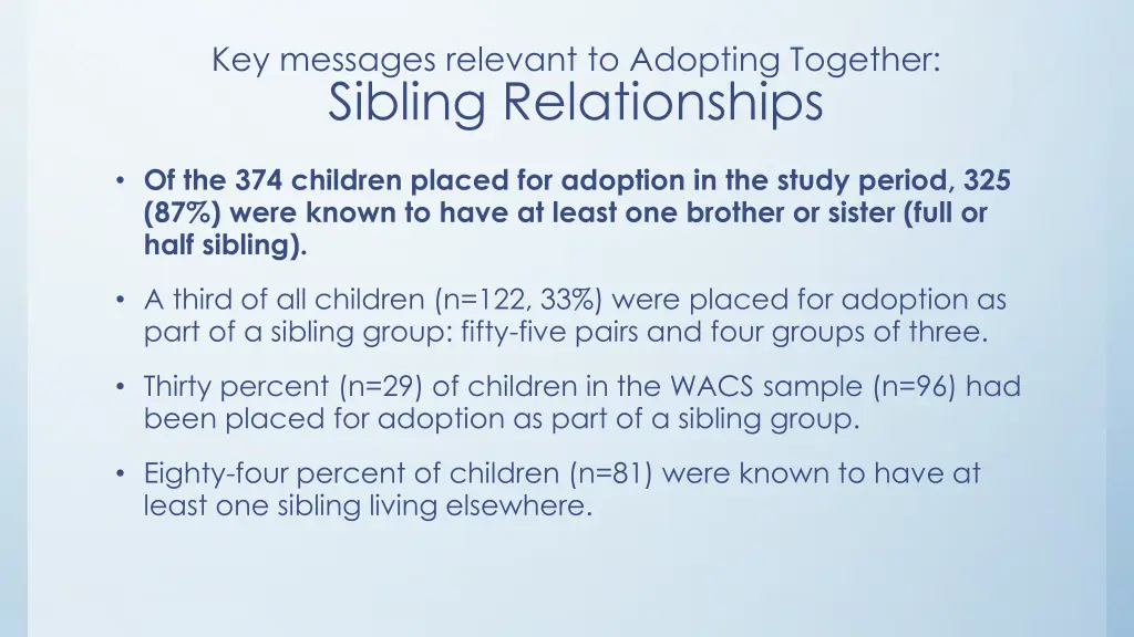 key messages relevant to adopting together 2