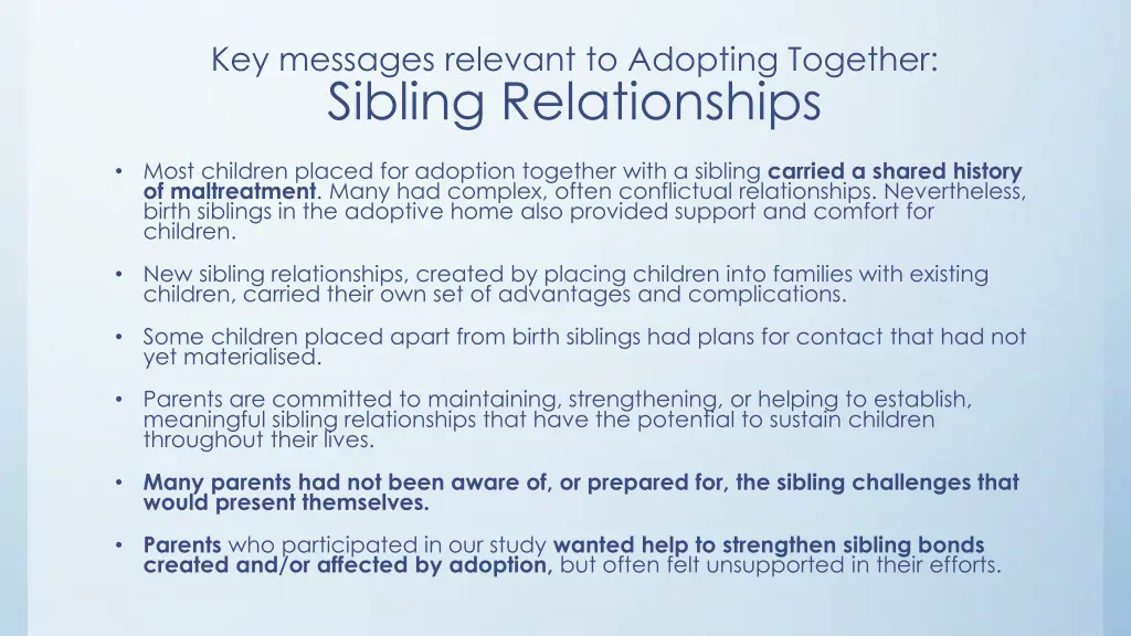 key messages relevant to adopting together 3