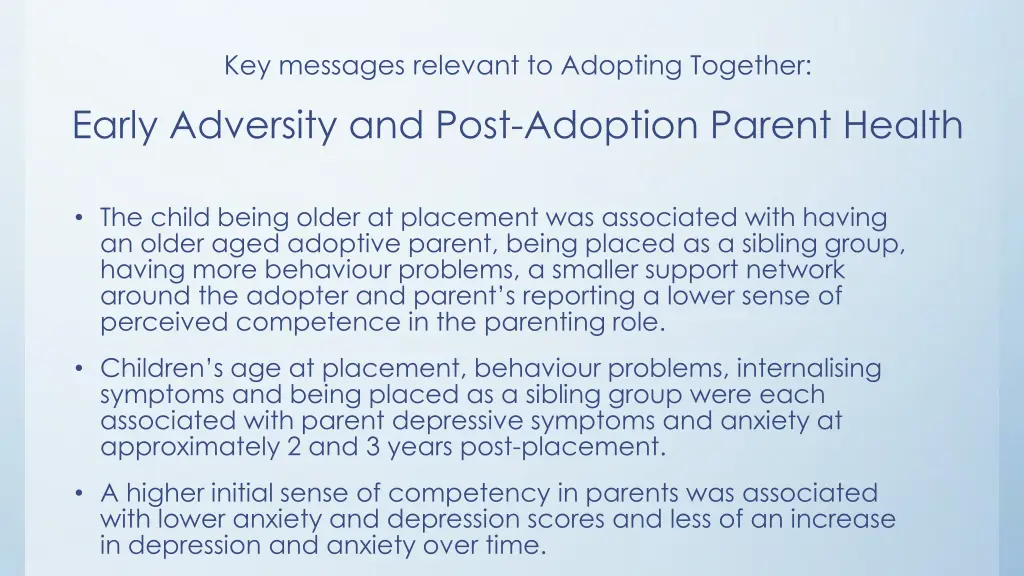 key messages relevant to adopting together
