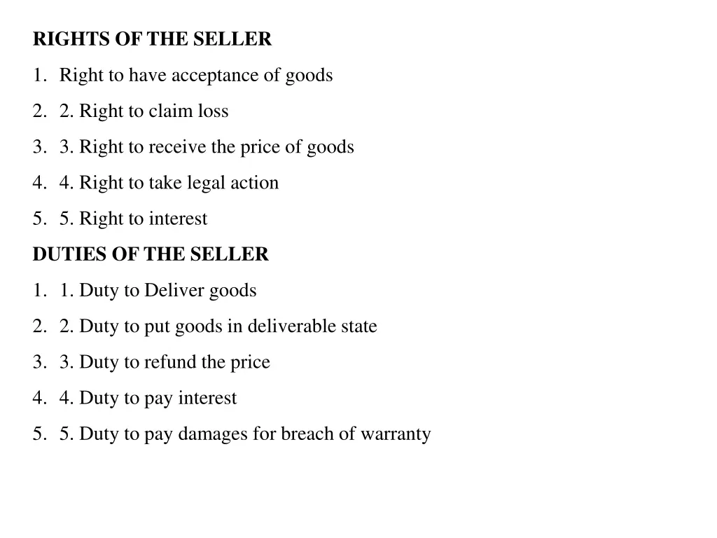 rights of the seller