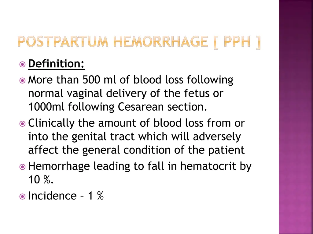 postpartum hemorrhage pph
